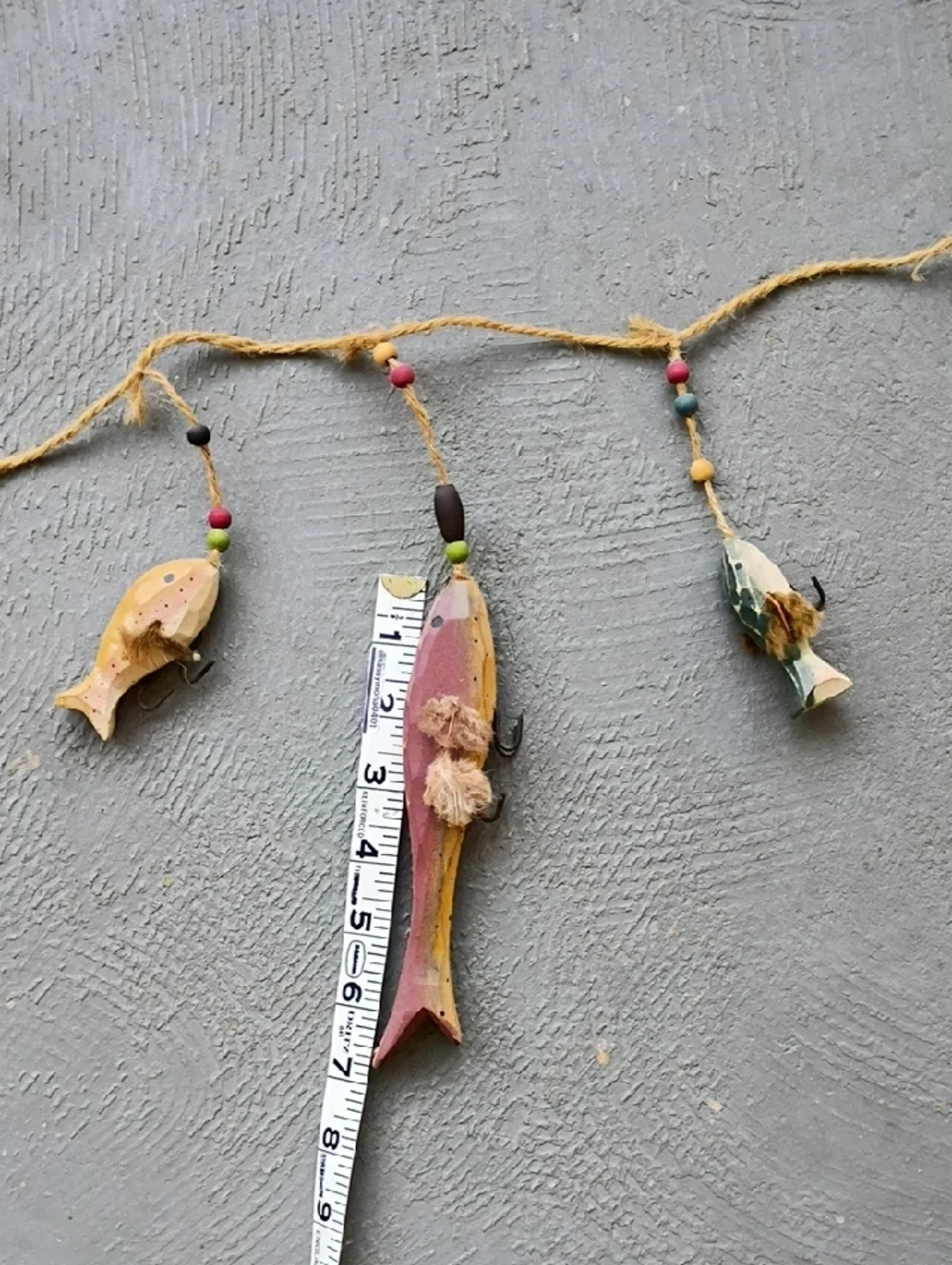 Handcrafted Multicolor Fish Garland Wall Hanging - Nautical Fish Decor